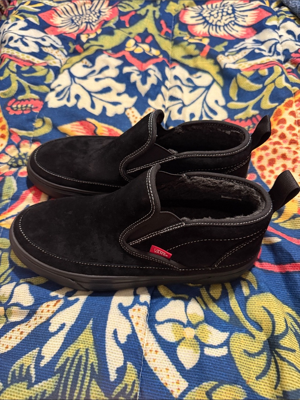 Vans Women's Black Suede Slip-On Loafers - Picture 2 of 5